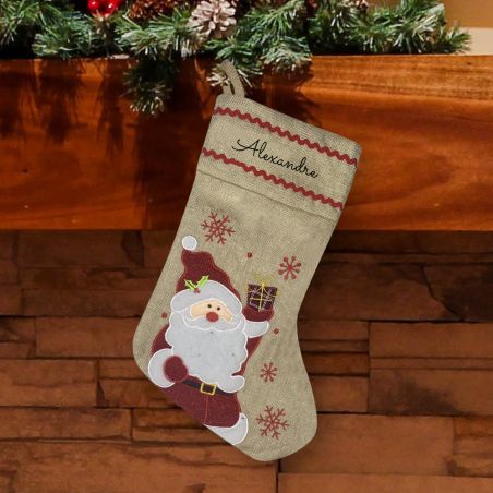 CHRISTMAS | Jute Christmas Boot | Santa Claus