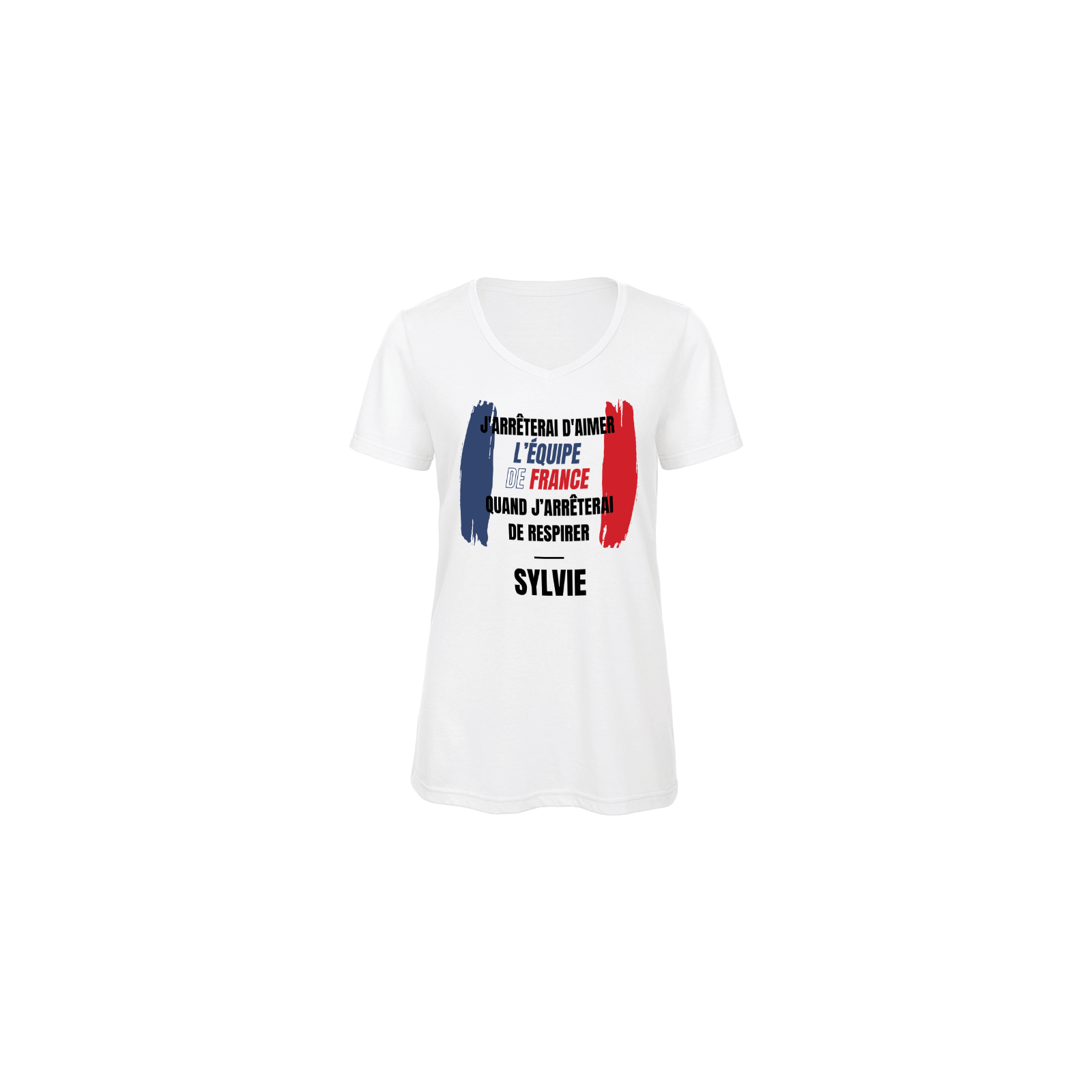 Customizable women's V-neck T-shirt | Supporter accessory France