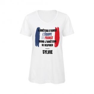 Customizable women's V-neck T-shirt | Supporter accessory France