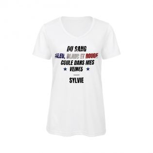 Customizable women's V-neck t-shirt | Support the French team