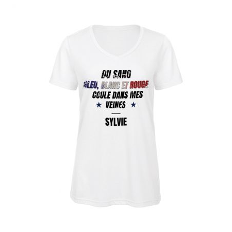 Customizable women's V-neck t-shirt | Support the French team