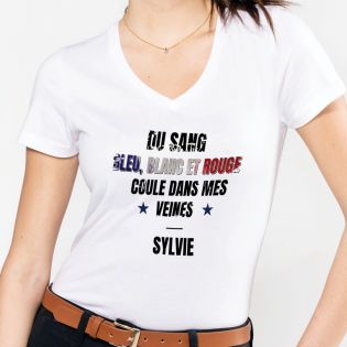 Customizable women's V-neck t-shirt | Support the French team