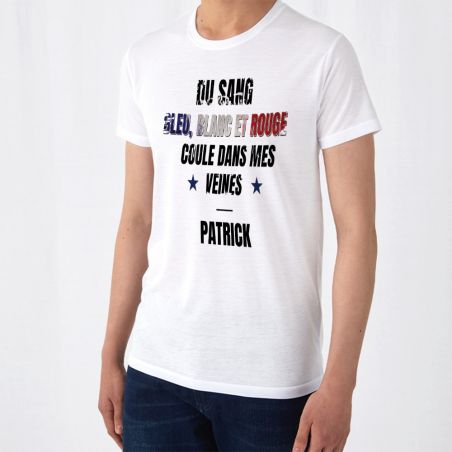 Tee-shirt blanc personnalisé | Soutenir l'Équipe de France