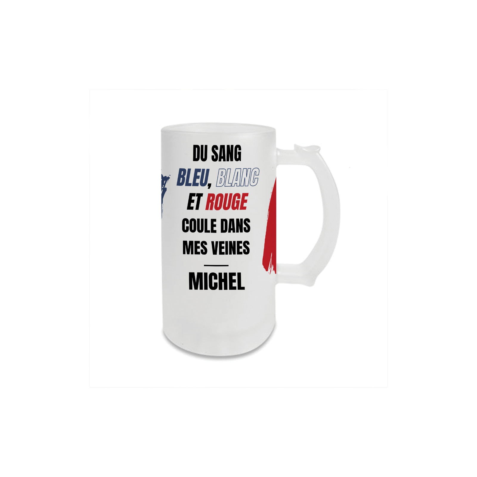 Personalized football match beer mug · French team supporter gift