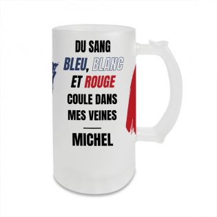 Personalized football match beer mug · French team supporter gift