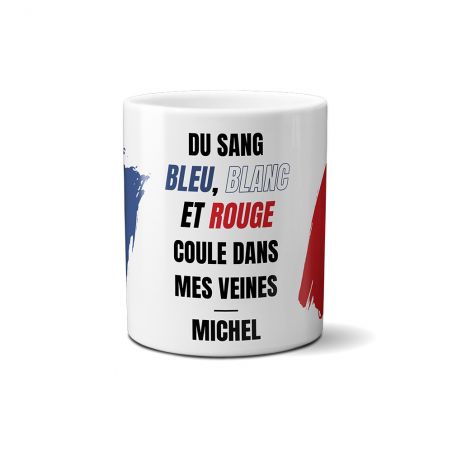 Personalized mug · Blue white red blood flows through my veins