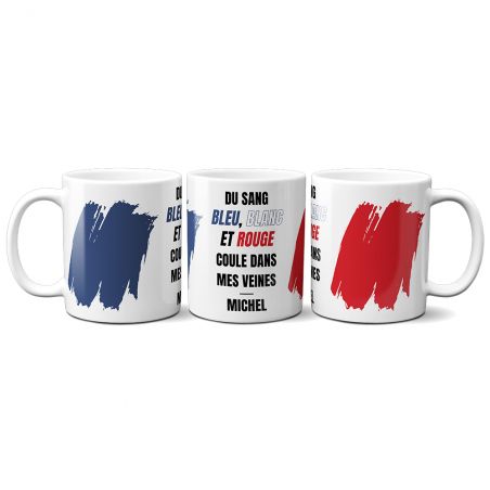 Personalized mug · Blue white red blood flows through my veins