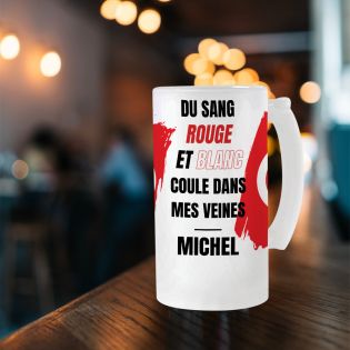 Chope à bière personnalisée · Du sang rouge et blanc coule dans mes veines | Tunisie