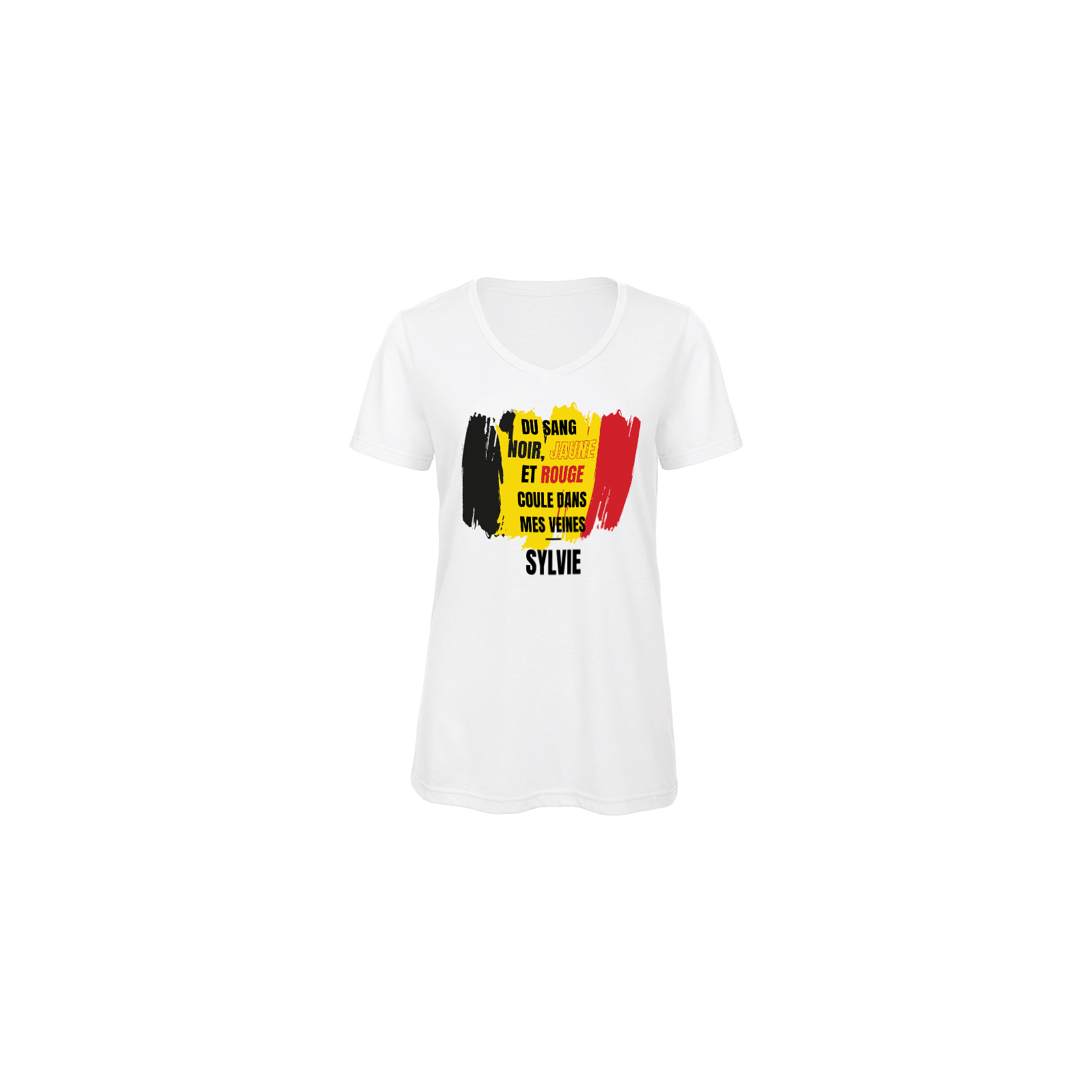 Customizable women's V-neck t-shirt | Belgium