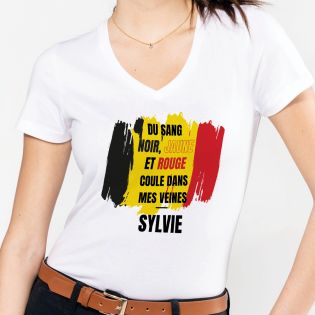 Customizable women's V-neck t-shirt | Belgium