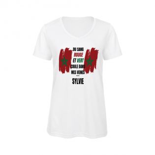 Customizable women's V-neck t-shirt | Support Team Morocco