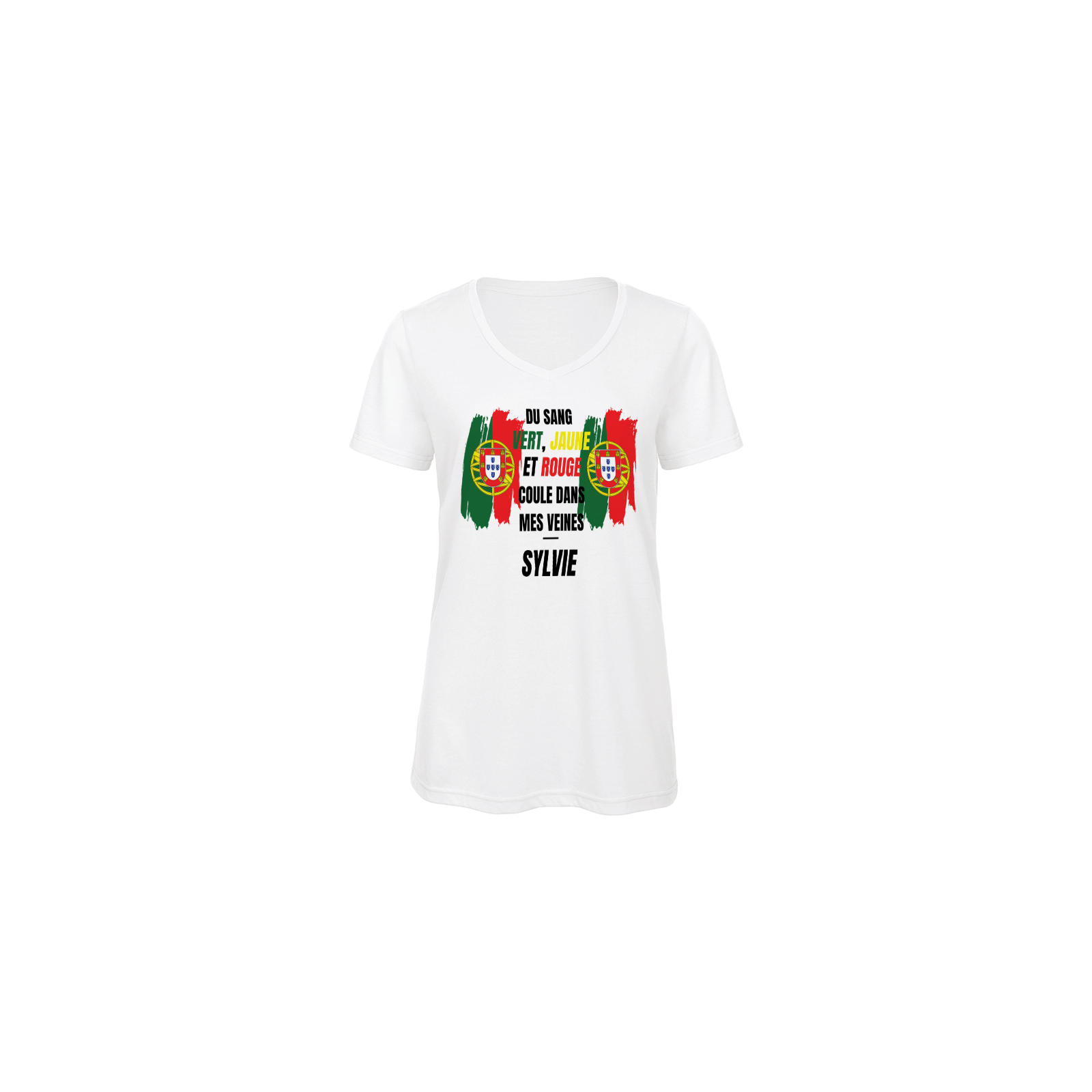 Customizable women's V-neck T-shirt | Portugal