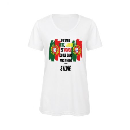 Customizable women's V-neck T-shirt | Portugal