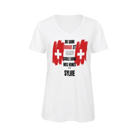 Customizable women's V-neck T-shirt | Swiss