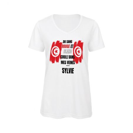 Customizable women's V-neck T-shirt | Tunisia