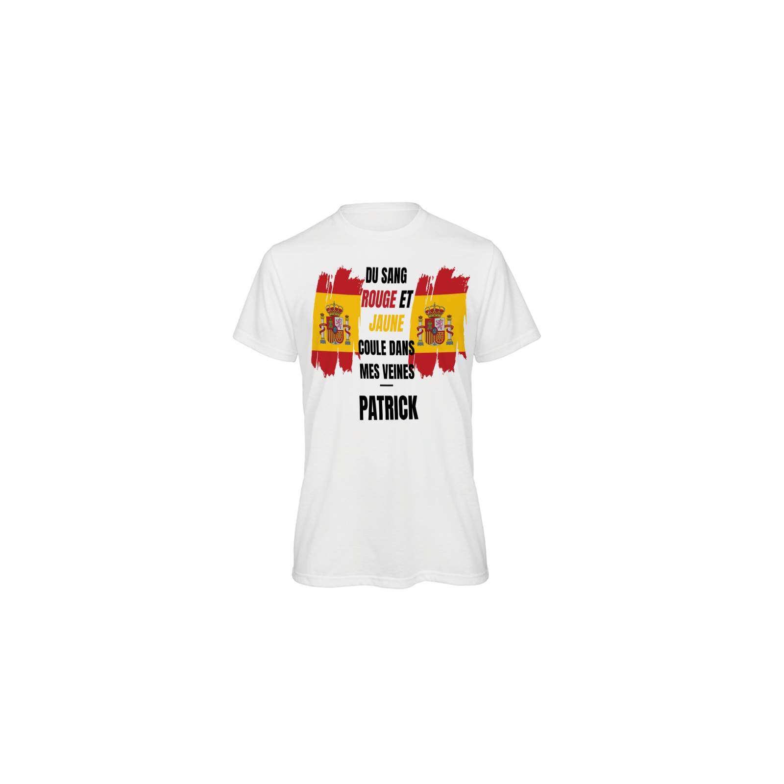 Tee-shirt blanc personnalisé | Supporter Équipe Espagne