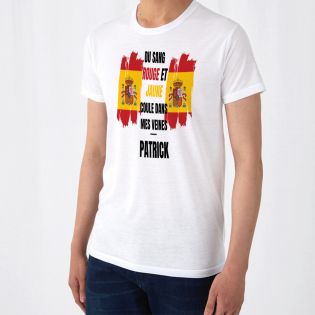 Tee-shirt blanc personnalisé | Supporter Équipe Espagne