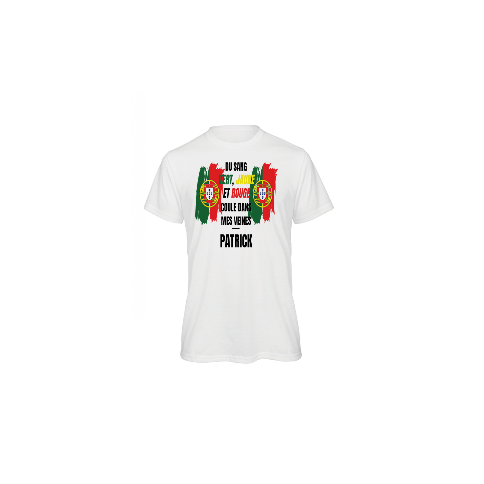 Tee-shirt blanc personnalisé | Supporter Équipe Portugal