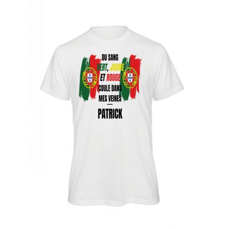 Tee-shirt blanc personnalisé | Supporter Équipe Portugal