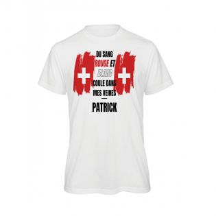 Personalized white tee | Support Team Switzerland