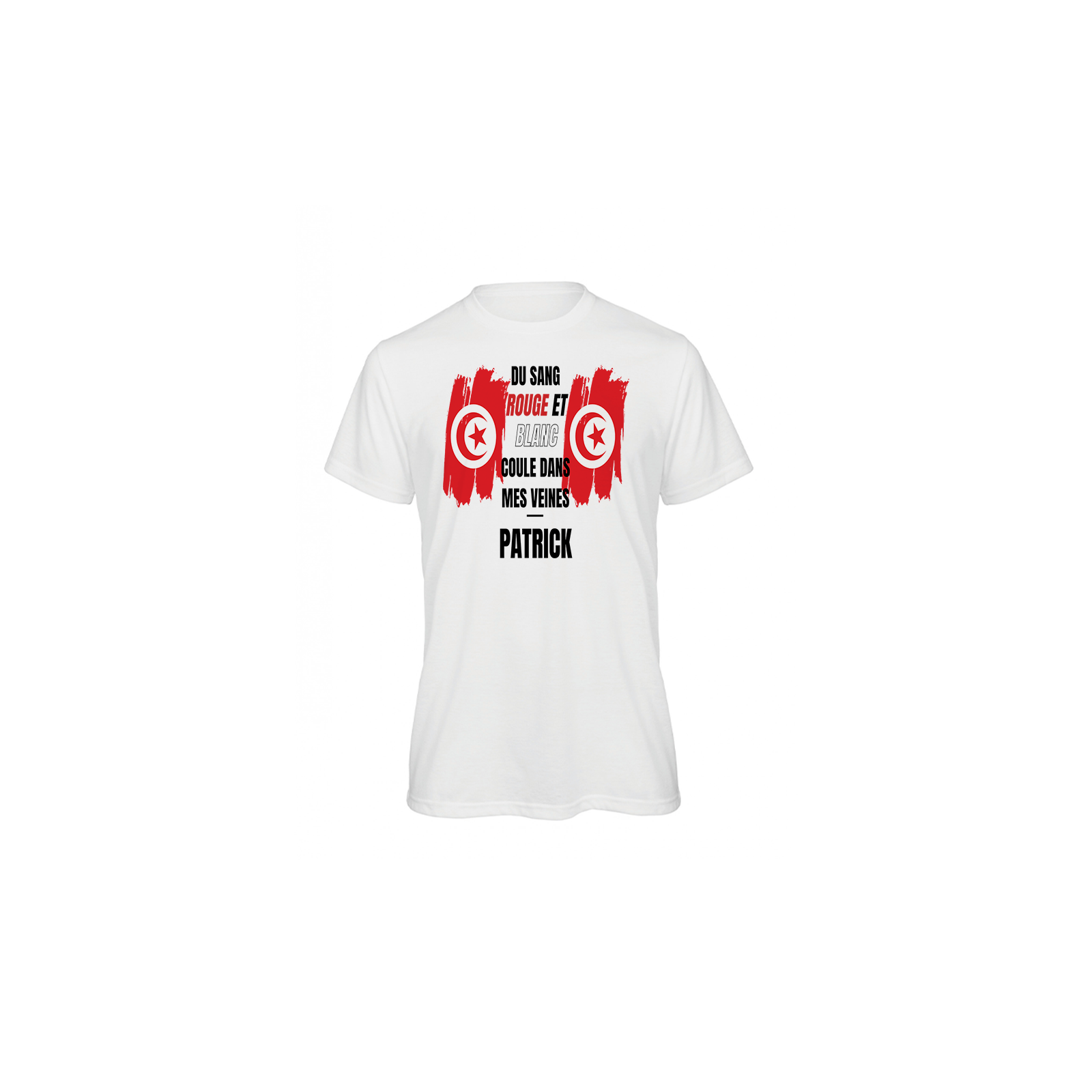 Personalized white tee | Support Team Tunisia