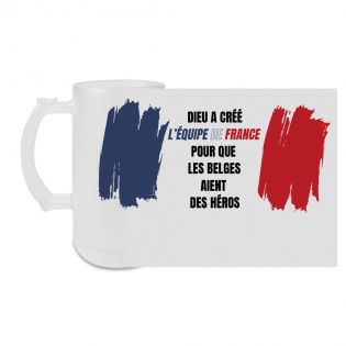 Personalized glass beer mug · God created the French team