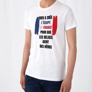 Personalized white tee | God created the French team