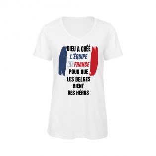 Customizable women's V-neck T-shirt | God created the French team