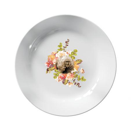 Personalized decorative plate with Photo · Flower crown | 25cm