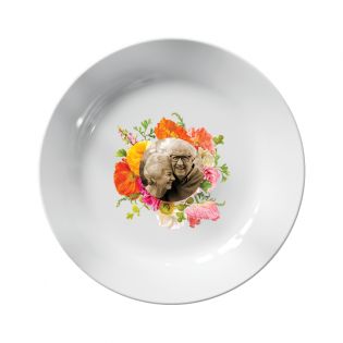 Assiette décorative personnalisée avec Photo · Couronne de fleurs | 25 cm