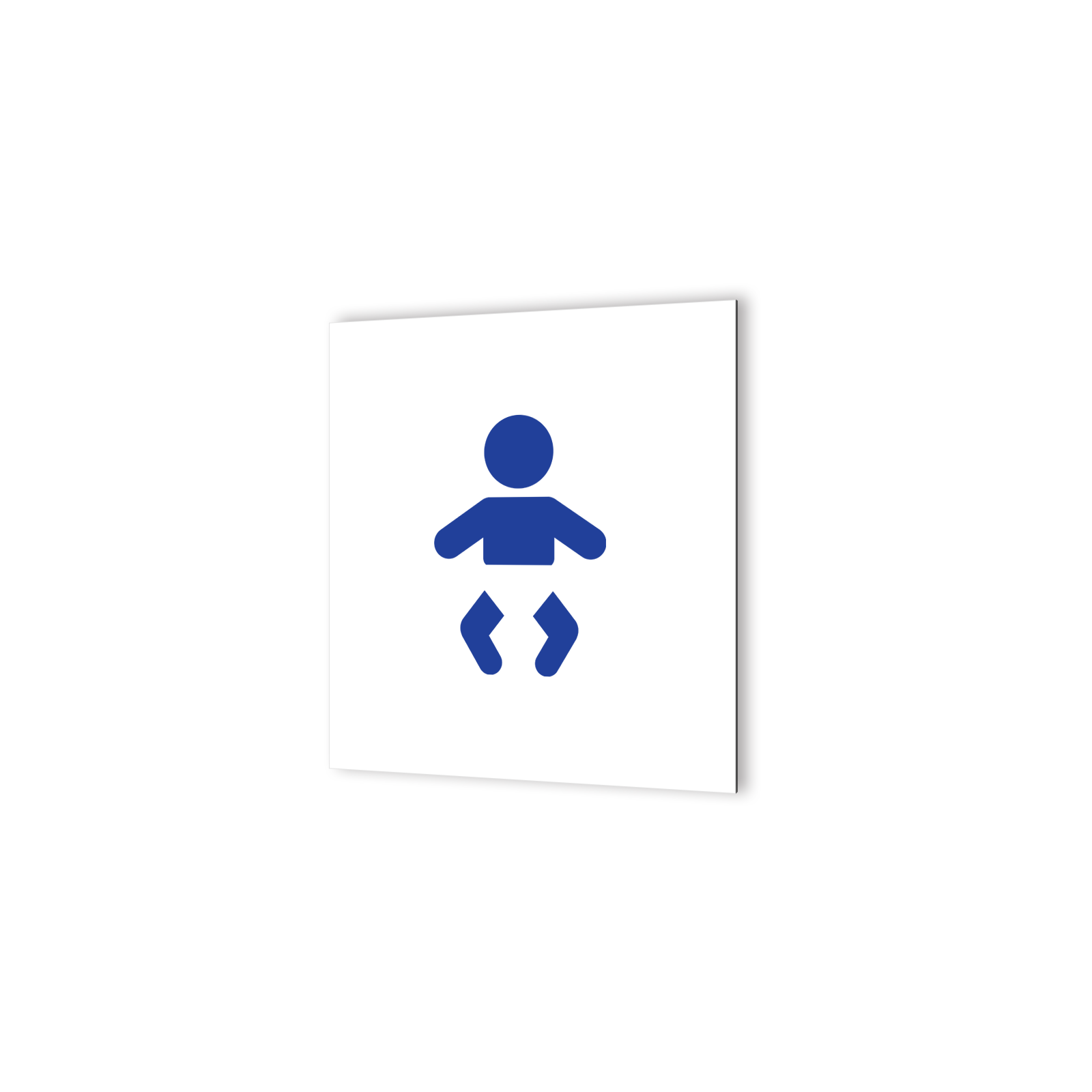 Pictogramme panneau signalétique format 20 cm x 20 cm en Dibond Blanc Picto Bleu - Modèle Change Bébé