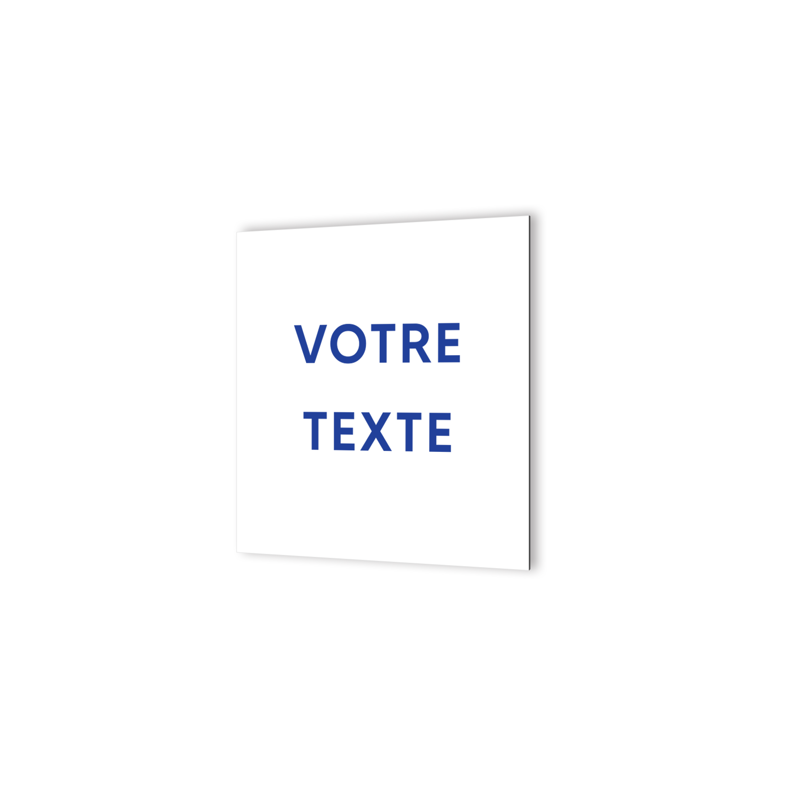 Panneau signalétique personnalisable avec votre texte 1 ou 2 lignes - Format 20 cm x 20 cm en Dibond Aluminium brossé