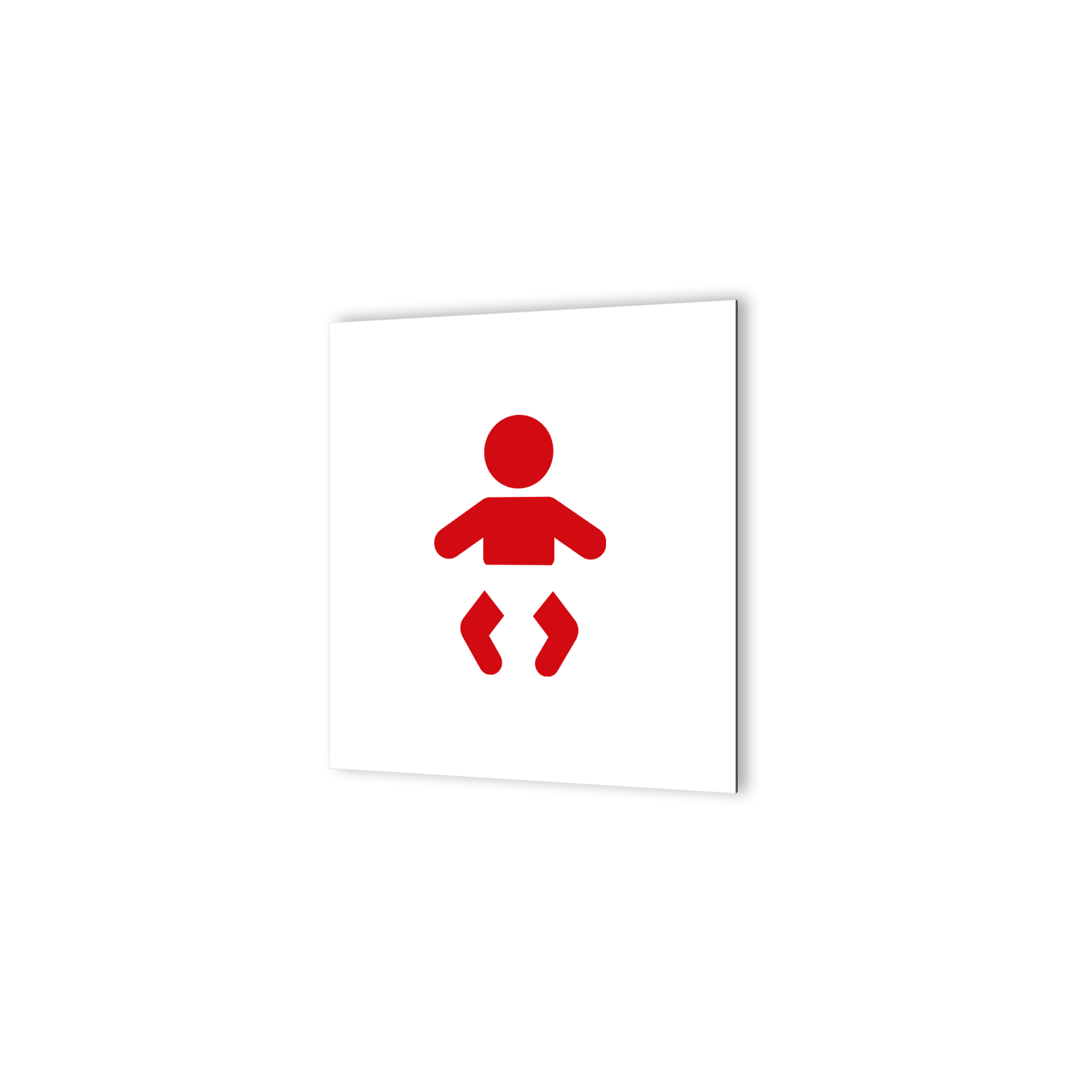 Pictogramme panneau signalétique format 20 cm x 20 cm en Dibond Blanc Picto Noir - Modèle Change Bébé