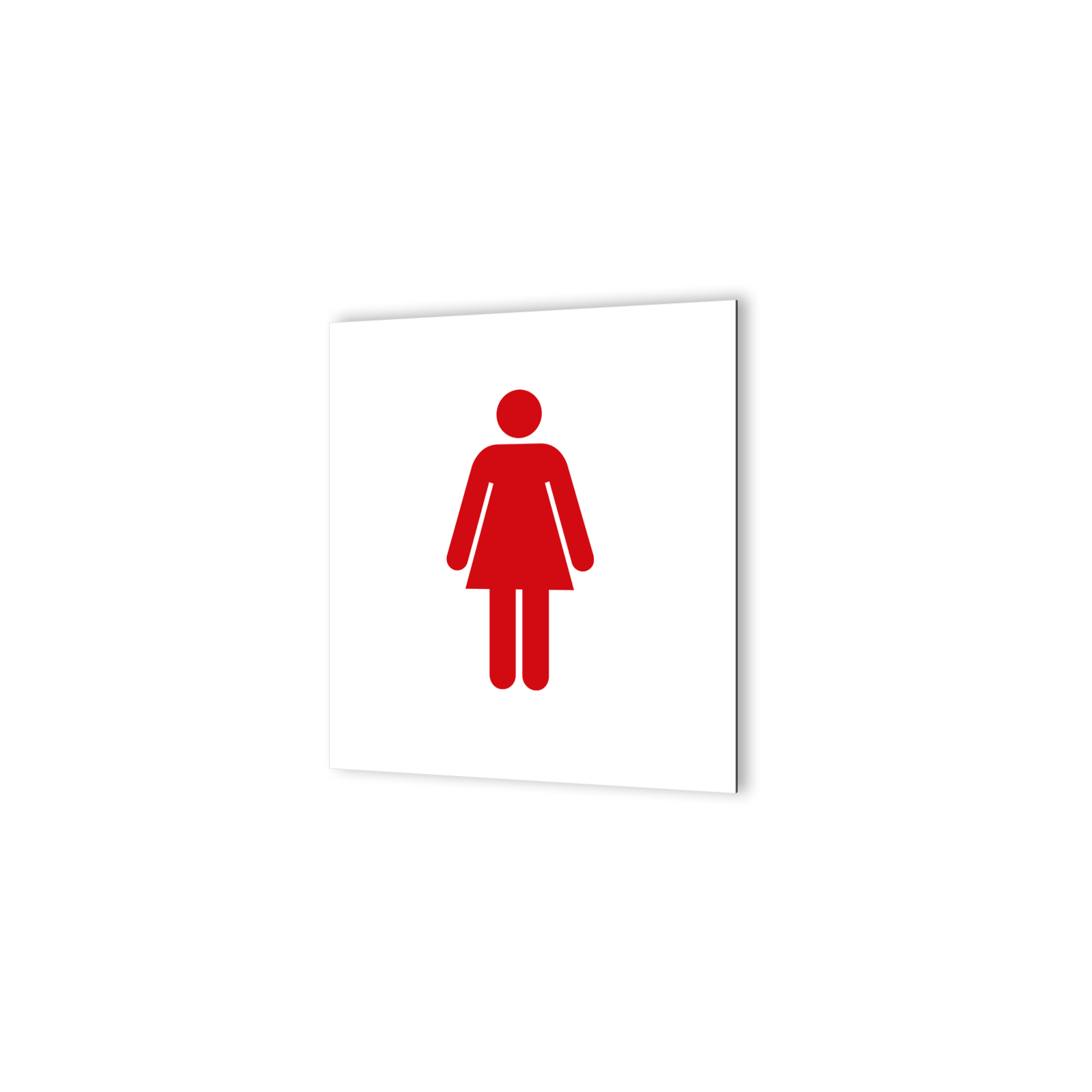 Pictogramme panneau signalétique format 20 cm x 20 cm en Dibond Blanc Picto Noir - Modèle Toilettes Femmes