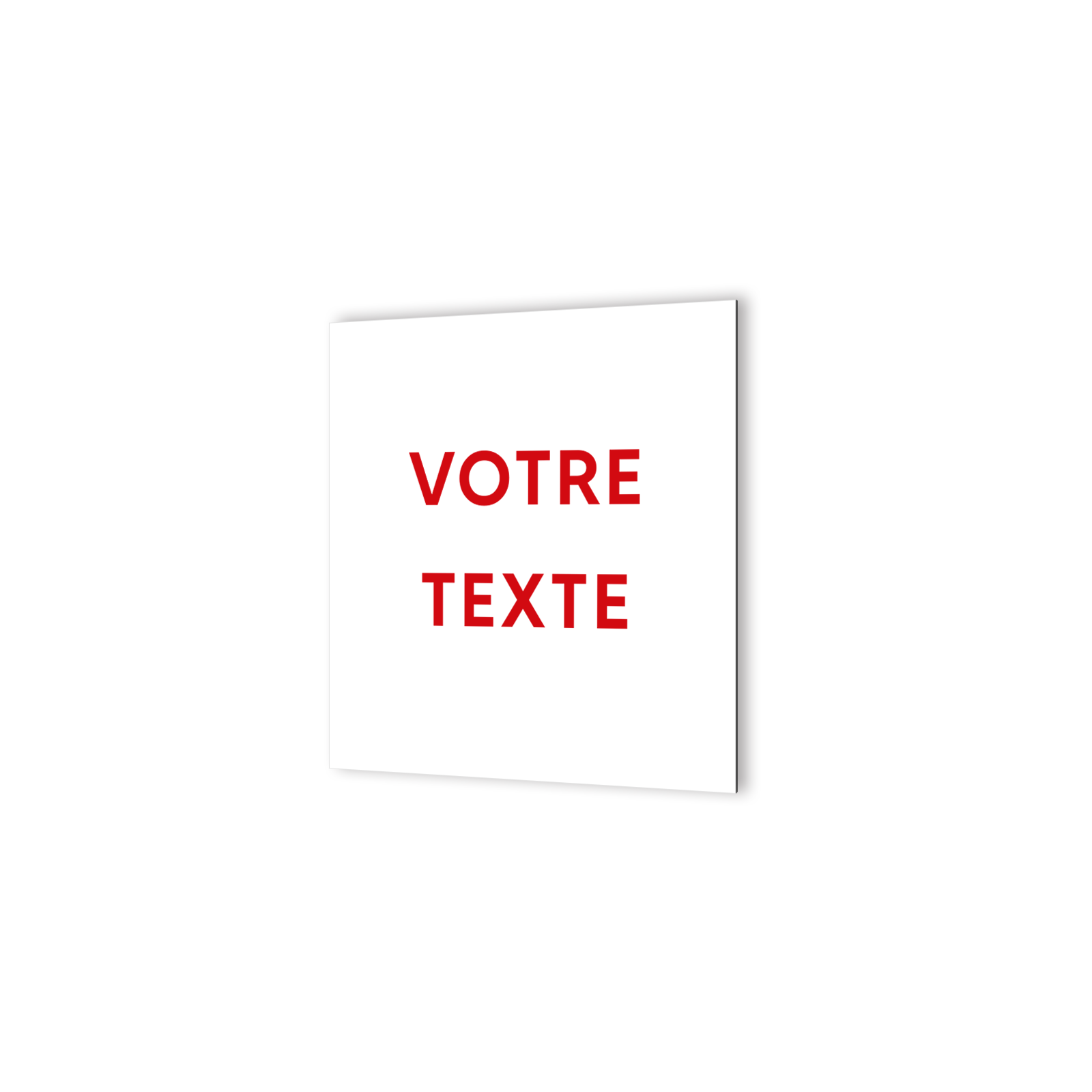 Panneau signalétique personnalisable avec votre texte 1 ou 2 lignes - Format 20 cm x 20 cm en Dibond Aluminium brossé