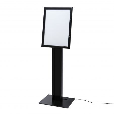 Porte-menu sur pied 4 x A4 LED Noir