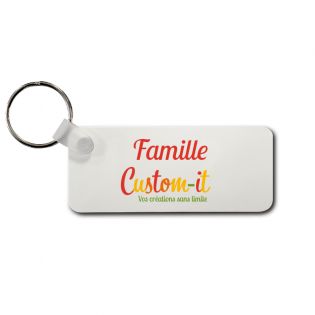 Personalized apartment key ring Text and Photo | Rectangular