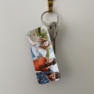 Personalized apartment key ring Text and Photo | Rectangular