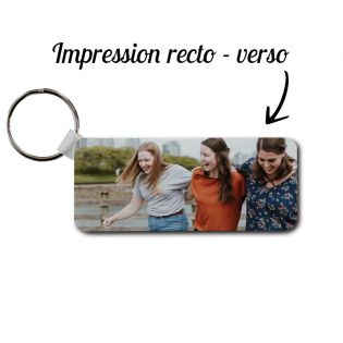 Personalized apartment key ring Text and Photo | Rectangular