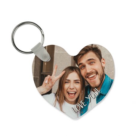 Personalized house keyring Text and Photo · Mom gift idea | Heart