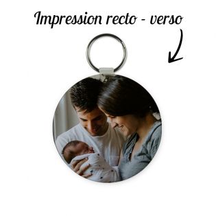 Personalized car key ring Text and Photo | Round