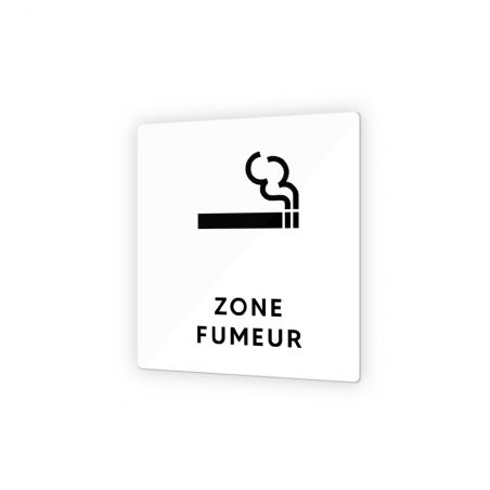 Pictogramme panneau signalétique format 9 x 9 cm en Plexi Picto Noir - Modèle Zone Fumeur