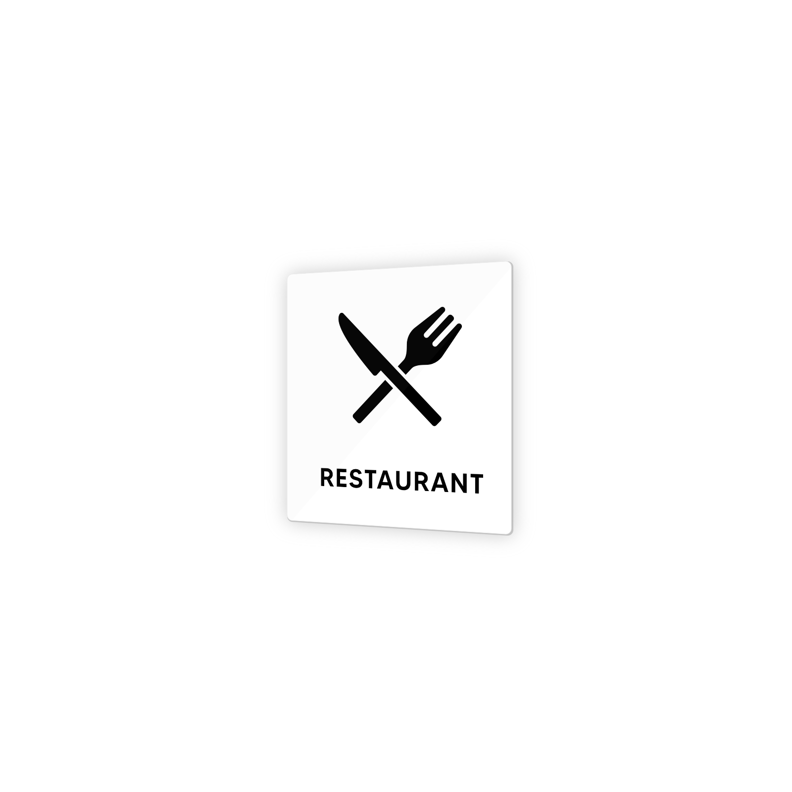 Pictogramme panneau signalétique format 9 x 9 cm en Plexi Picto Noir - Modèle Restaurant