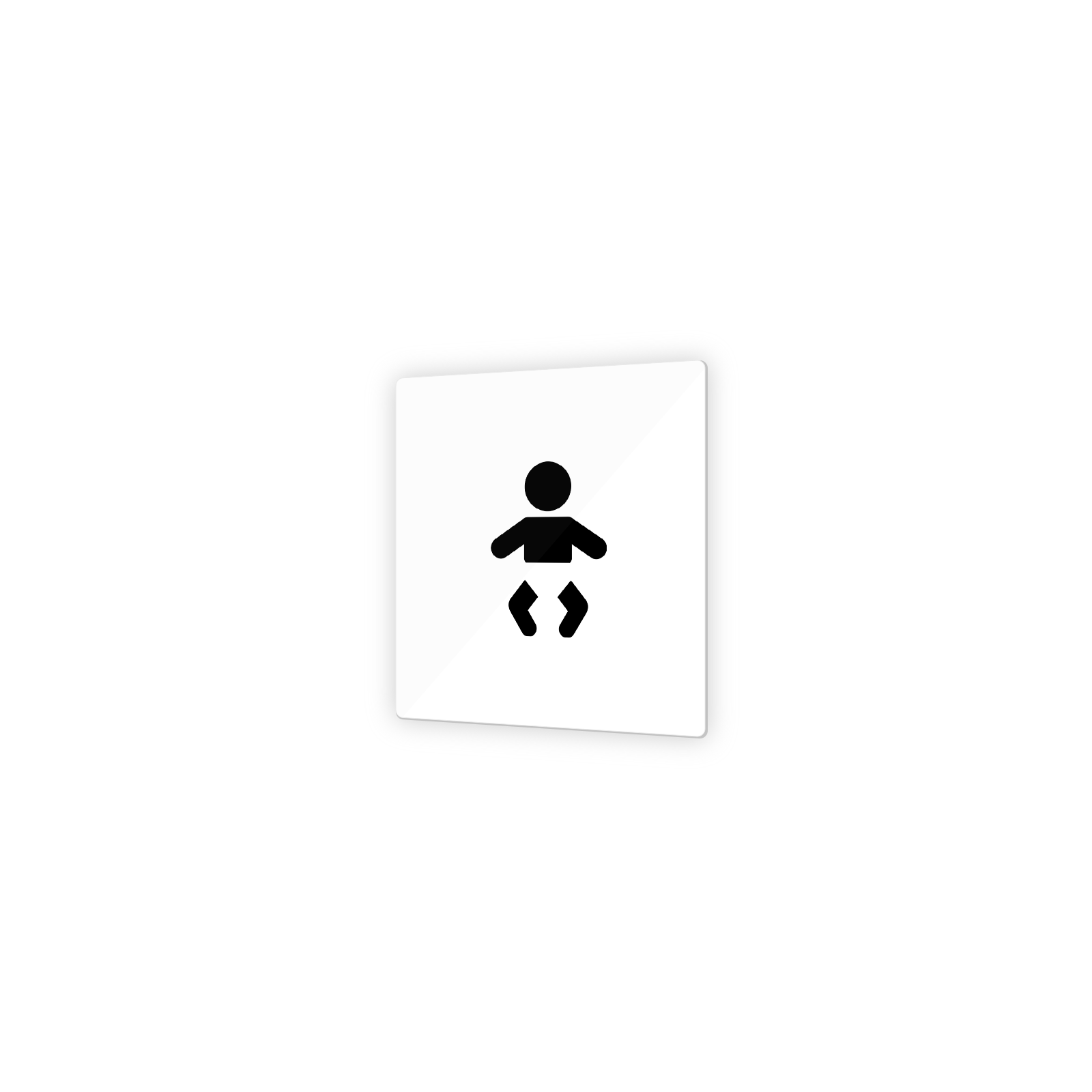 Pictogramme panneau signalétique format 9 x 9 cm en Plexi Picto Noir - Modèle Change Bébé