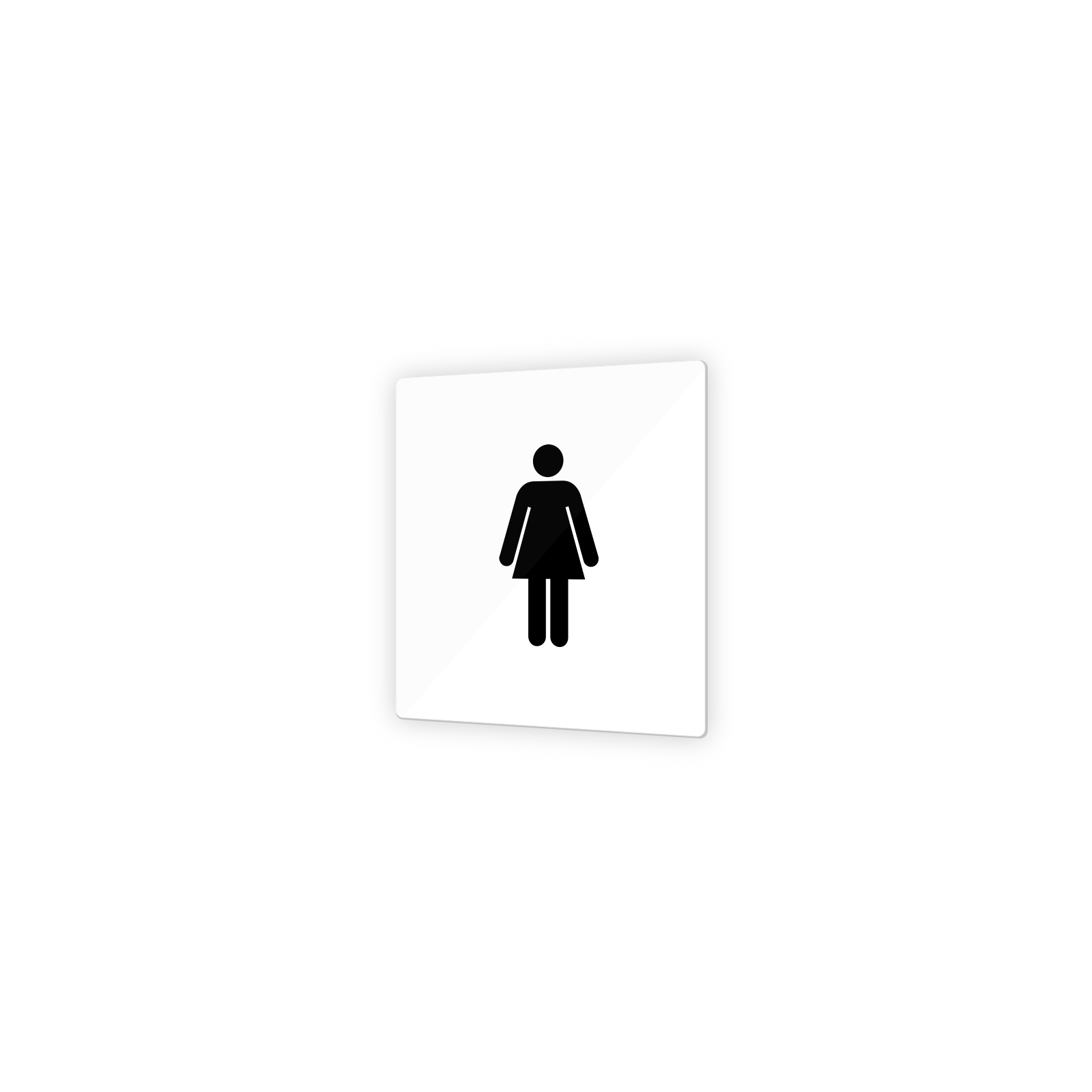 Pictogramme panneau signalétique format 9 x 9 cm en Plexi Picto Noir - Modèle Toilettes Femmes