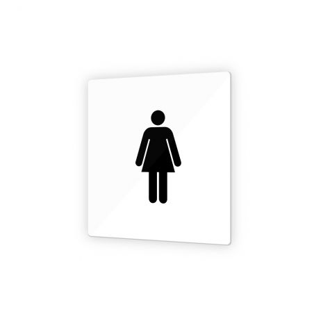 Pictogramme panneau signalétique format 9 x 9 cm en Plexi Picto Noir - Modèle Toilettes Femmes