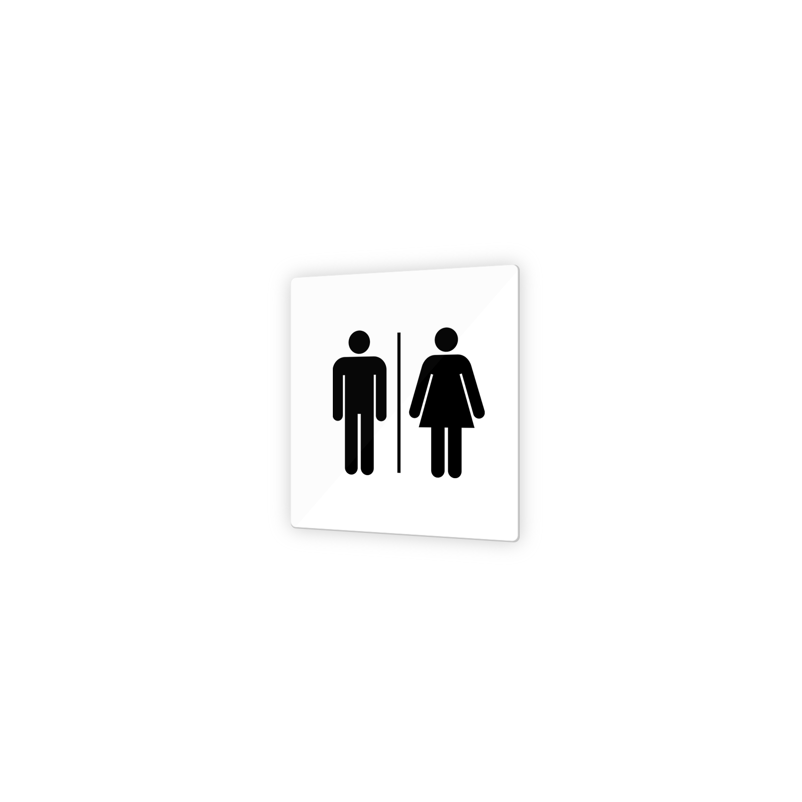 Pictogramme panneau signalétique format 9 x 9 cm en Plexi Picto Noir - Modèle Toilettes Mixtes