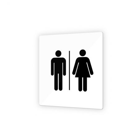 Pictogramme panneau signalétique format 9 x 9 cm en Plexi Picto Noir - Modèle Toilettes Mixtes