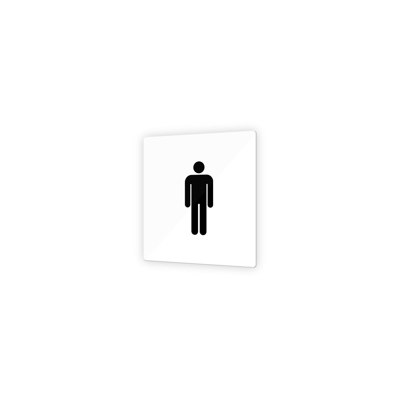 Pictogramme panneau signalétique format 9 x 9 cm en Plexi Picto Noir - Modèle Toilettes Hommes