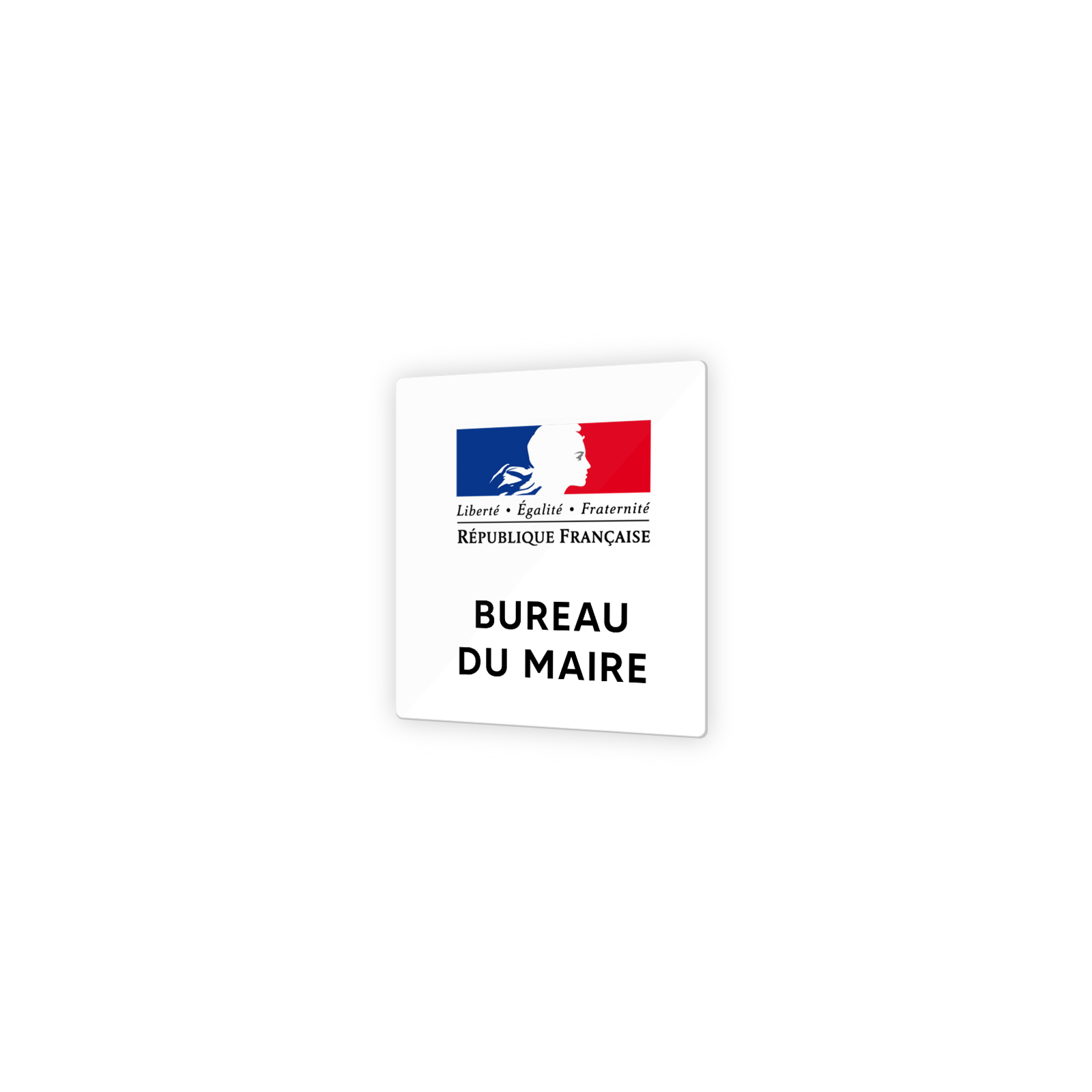 Pictogramme panneau signalétique pour mairieformat 9 x 9 cm en Plexi Picto Noir - Modèle Bureau du Maire